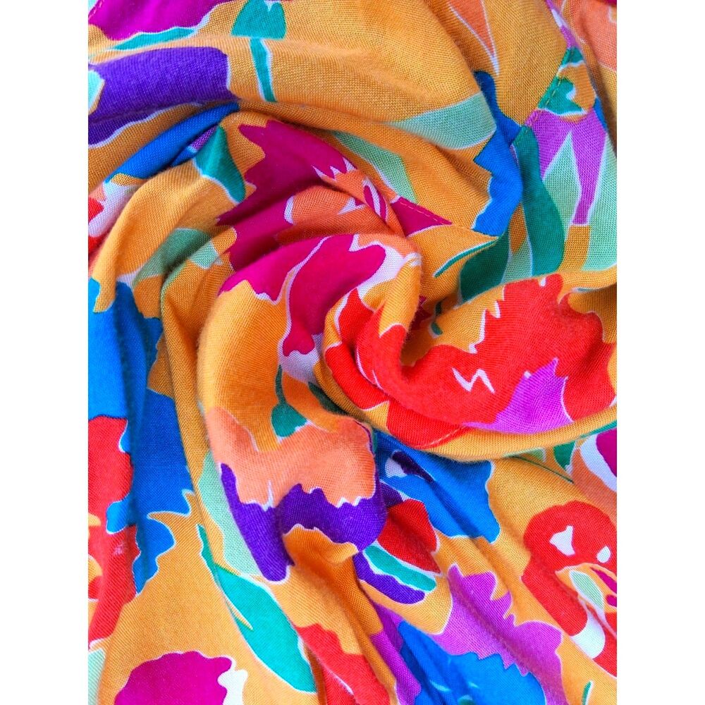 Vintage Style I.B. Diffusion Vibrant Floral Skirt - Size 8 - Bright Bold - Picture 6 of 7